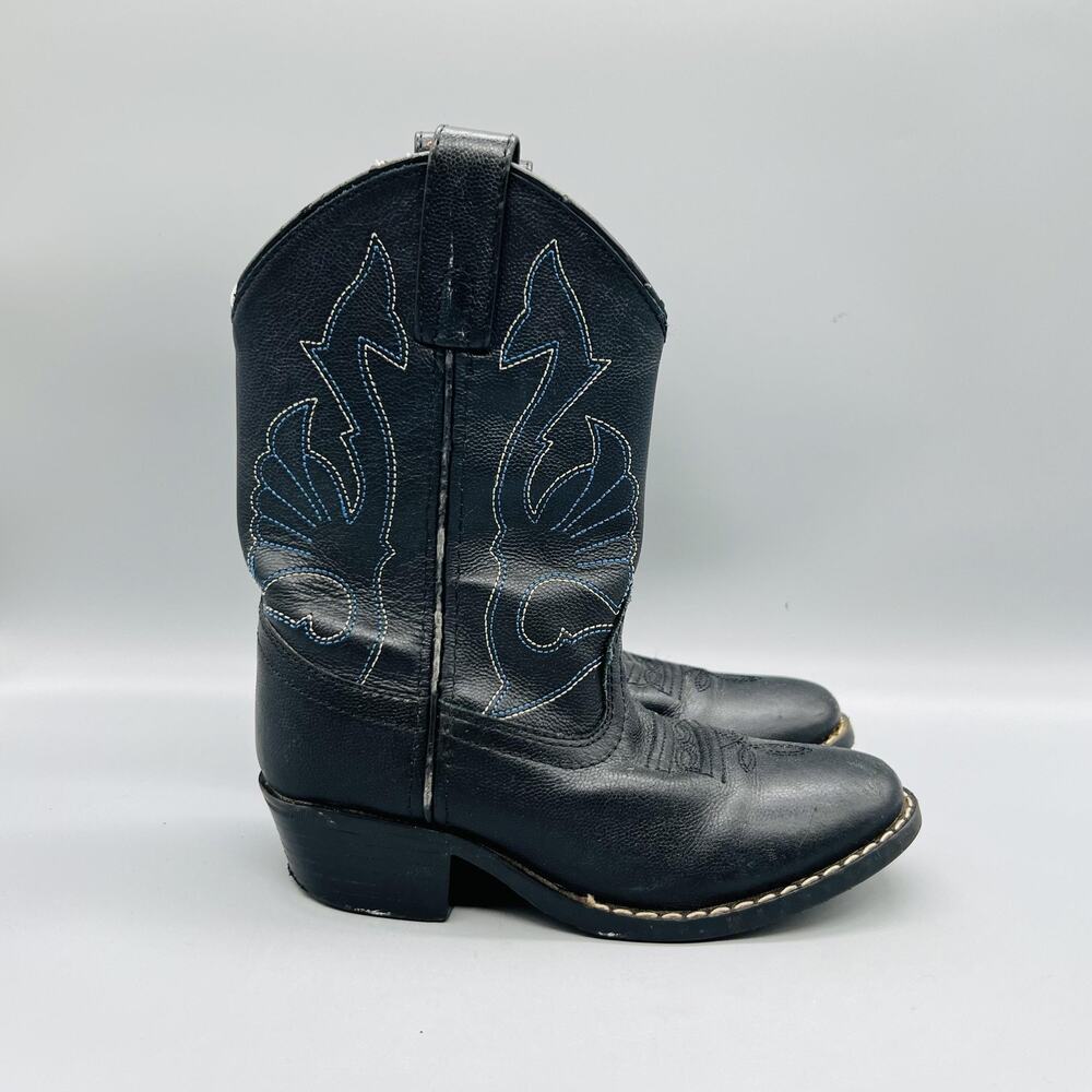 Masterson Boot Co. Boots Boys 12.5 Black Leather Western Cowboy Pull On Ranch